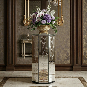 Soporte de Pilar con Espejo Veneciano de Primera Calidad, Decorativo Antiguo |   Columna Decorativa para Sala de Estar, Pasillo, Decoración de Eventos en el Hogar - Product Image 3