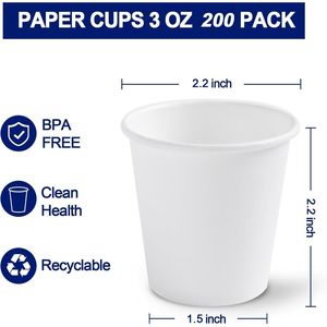 Confezione da 100 Bicchieri di Carta Bianchi da 3 oz con Bocca Stretta, Mini Bicchieri Usa e Getta per Bagno, Forniture per Bagno da 3 Once - Product Image 3