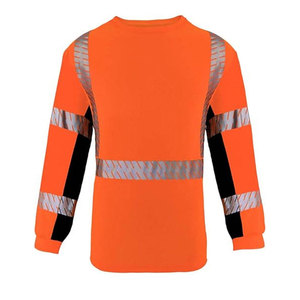 เสื้อเชิ้ตแขนยาวสำหรับผู้ชาย Econex Sports สะท้อนแสงได้ดี ระบายอากาศได้ดี ได้รับการรับรองมาตรฐานความปลอดภัย CE/EU สีส้ม ผลิตจากโพลีเอสเตอร์ - Product Image 3