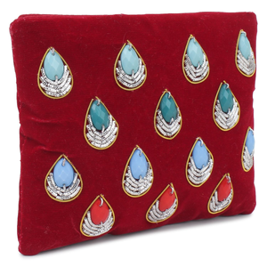 Porte-monnaie élégant pour femme en satin perlé avec fermeture éclair, motif œil porte-bonheur, design coloré par MD HANDICRAFTS - Product Image 5