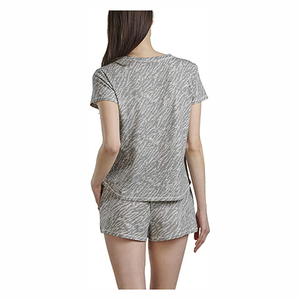 Ensemble deux pièces pour femmes, t-shirt et short d'été en tissu coton, ensemble de shorts pour femmes - Product Image 2
