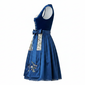 Vestido Dirndl Alemán Premium, Traje Bávaro para Oktoberfest, Venta al por Mayor, Vestido Midi con Delantal de Terciopelo y Bordado Floral Tradicional para Mujer - Product Image 4