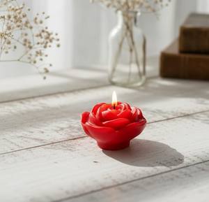 Vela Decorativa de Cera de Soja con Forma de Flor Hecha a Mano - Diseño Moderno Ecológico para Bodas, Decoración del Hogar y Regalo Premium - Product Image 3