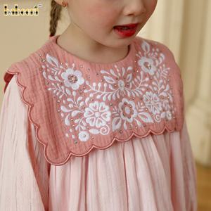 Vêtements islamiques pour enfants en mousseline longue à fleurs brodées à la main blanche ODM Dubaï style Dubaï pour bébé fille - DR4479 - Product Image 5