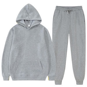 Men's Sport Sweat Suit Custom Printed Cotton Hoodie Jogger <b>Pants</b> Casual Two-Piece Tracksuit Hooded Collar for Outdoor Activities - Product Image 3
