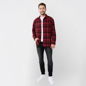 Camisa Formal de Manga Larga Sin Arrugas, Camisa Casual Elegante de Manga Larga, Camisa de Invierno de Algodón Cepillado de Manga Larga - Product Image 1