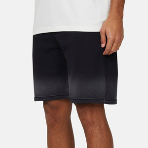 Men's Gradient Color Bermuda Shorts Mid Waist Elastic Quick Dry Knitted Casual Solid <b>Black</b> Polyester Short Pants - Product Image 6