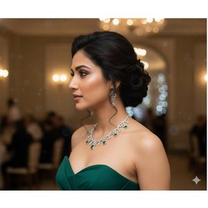 Meilleures ventes : Ensemble collier et boucles d'oreilles tendance en laiton pour femme, idéal pour les fêtes, le bureau et les cadeaux - Product Image 1