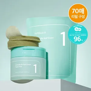 Numbuzin High Quality No. 1 Centella Relief Green Toner <b>Pad</b> 70P with 70P <b>Refill</b> Premium Product - Product Image 1