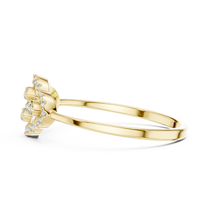 Anillo de oro macizo de 14k para mujer con diamante de corte redondo minimalista en forma de marquesa, ideal para regalo, compromiso, aniversario, boda. - Product Image 2