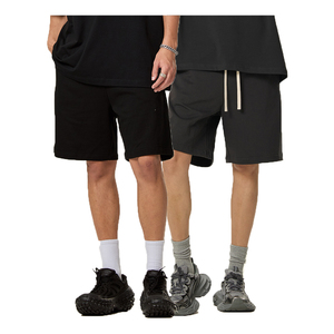 Custom Logo Quality Wholesale Casual Fashion Custom Sweat <b>Elasticated</b> Drawstring Waist Waffle Ribbed Short Mens Shorts - Product Image 2