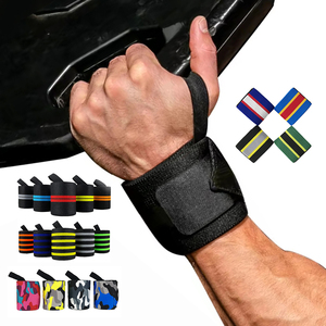 Bandes de poignet de haute qualité pour la musculation, en nylon, personnalisées, avec bandage, très élastiques, réglables, confortables, équipement professionnel - Product Image 3