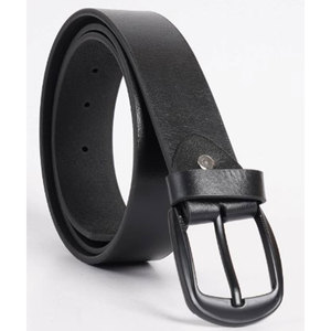 Ceinture décontractée en cuir véritable, couleur unie, boucle en fer, robuste, style moulé d'une seule pièce - Product Image 4