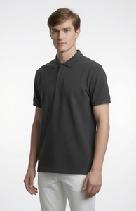 Men's Blue Cotton Poplin for Shirt Short Sleeve Casual Button <b>Down</b> Collar Summer Breathable Solid Color Custom Logo 140g - Product Image 3