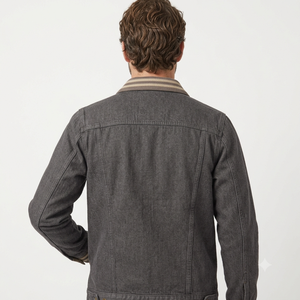 Veste en jean délavé pour homme, col rabattu, fermeture boutonnée, couleur unie, coupe classique, en coton, pour l'automne - Product Image 3