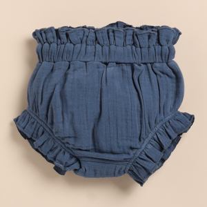Premium Quality Organic <b>Muslin</b> Sleeveless Frill Top with Bloomer Set Navy <b>Baby</b> Clothing - Product Image 5