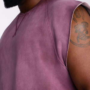 Custom Made Acid Washed Breathable Quick Dry Polyester/Cotton Crew Neck Fashion Wear <b>Cropped</b> Design Summer Outdoor Tank <b>Top</b> - Product Image 6