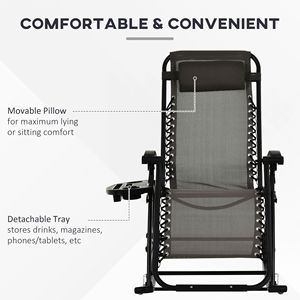 Moderna Sedia a Dondolo Grigia a Gravità Zero con Poggiatesta e Porta Telefono per Piscina e Relax - Una Nuova Definizione! - Product Image 5