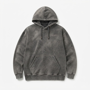 Sudadera con Capucha Personalizada con Logotipo de Diamantes de Imitación Grises para Hombre, Sudadera con Capucha Estilo Urbano con Letras de Cristal - Product Image 1