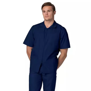 เสื้อแจ็คเก็ตแขนสั้นมีซิปสำหรับผู้ชายยี่ห้อ Azicon แบบสั่งทำได้ ใช้เป็นชุดยูนิฟอร์มทางการแพทย์สำหรับพยาบาล แพทย์ คลินิก ทันตแพทย์ และงานที่เกี่ยวข้อง - Product Image 3