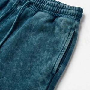 Custom <b>Distressed</b> Embroidery Mens Acid Wash Oversized Stacked Pants Sun Faded Pullover Hoodies Breathable Tracksuits - Product Image 5