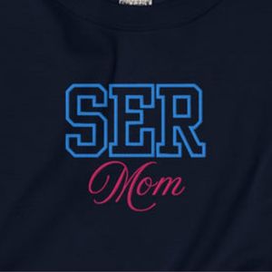 Sweat-shirt unisexe brodé « Mom » bleu marine, col rond, en polaire douce, style décontracté et confortable pour le quotidien - Product Image 4