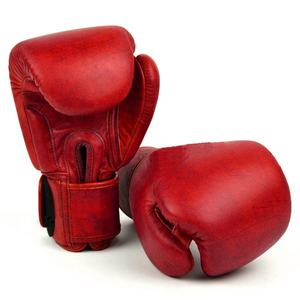 Guantes de boxeo de cuero con cierre de cordones en la muñeca para adultos, entrenamiento de artes marciales - Product Image 3