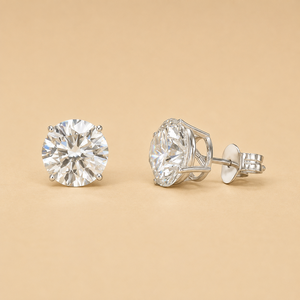 3 Carat Total Weight Round Cut Lab Grown Diamond Stud <b>Earrings</b> 14K White Gold Basket Setting IGI Certified E-VVS2 - Product Image 1