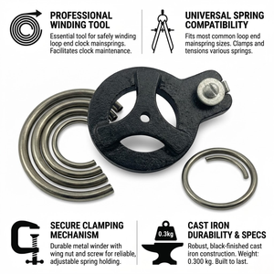 Juego de Herramientas Profesionales para Remontar Resortes de Relojes |   Herramienta Universal para Enrollar Resortes |   Abrazadera Ajustable de Hierro Fundido Resistente para Reparación de Relojes - Product Image 4