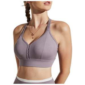 Conjunto de Sujetador Deportivo con Espalda Cruzada y Cuello en V Personalizado, Nueva Tendencia, Tallas Grandes, Top de Yoga para Fitness, Sujetador Deportivo de Algodón Transpirable para Chicas - Product Image 6