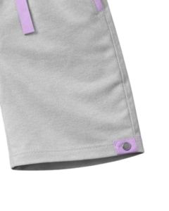 Customized Men <b>Light</b> Gray Sleeveless Tank Top And Shorts Set Casual Summer Cotton Outfit Purple Trim Drawstring Two Piece Set - Product Image 5