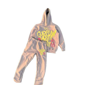 Conjunto Deportivo Personalizado 100% Algodón Grueso para Impresión Puff, Sudadera con Capucha, Tallas Grandes, 500gsm, para Hombre - Product Image 1