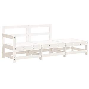 Ensemble de salon de jardin moyen en pin massif blanc avec tissu Oxford pour les loisirs en extérieur - Product Image 4