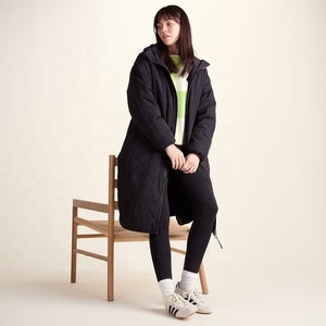 Manteau long matelassé en polyester, imperméable, à capuche, fermeture éclair, pour femme, léger, pour l'hiver - Product Image 4