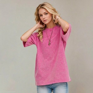 เสื้อยืดคอกลมแขนสั้นทรงปกติ สีชมพู ผ้าฝ้ายเจอร์ซีย์ ลายพิมพ์ตามสั่ง เนื้อผ้าระบายอากาศดี มีโลโก้ด้านหน้า สำหรับผู้ชาย - Product Image 1
