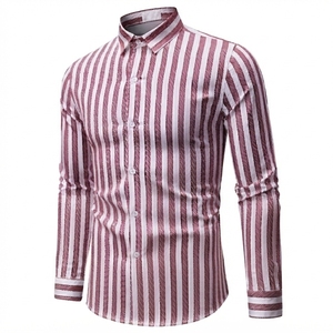 <b>Men's</b> Casual <b>Long</b> <b>Sleeve</b> <b>Striped</b> Dress <b>Shirt</b> – Business Button-Down Slim Fit <b>Shirt</b> with Contrast Collar and Cuffs for <b>Men</b> Wholes - Product Image 5