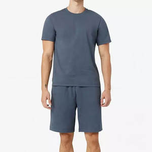 T-shirt pour homme en coton 100% surdimensionné, coupe ample, col rond, style streetwear, ensemble t-shirt et short pour la course à pied et le jogging - Product Image 4