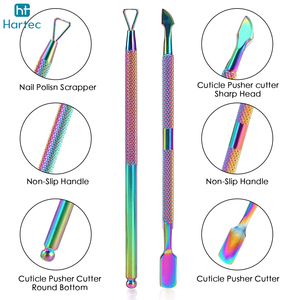 2 PCS Multi Color Cuticle Pusher and Cutter with Storage <b>Case</b>, Professional Nail Cuticle Pusher <b>Tool</b> Nail Polish Remover - Product Image 6