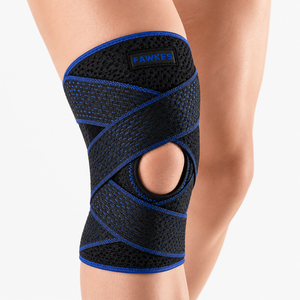Genouillère de compression sportive unisexe FAWKES personnalisée en maille noire respirante pour un soutien optimal - Product Image 2
