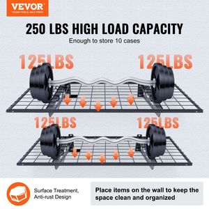 Set di 2 Scaffali da Garage Resistenti 3 x 2 Piedi, Montaggio a Parete, Capacità di Carico 500 Libbre, Scaffalature per Garage 3 x 2 Piedi - Product Image 2