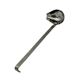 ไอเดียสินค้าใหม่ สำหรับบ้านและครัว ทัพพีตักซุปสแตนเลส ด้ามยาว ขัดเงาแบบกระจก พร้อมที่ตักเส้นพาสต้าแบบมีร่อง - Product Image 3