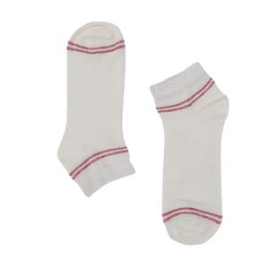 Paire de chaussettes côtelées marron clair avec détail rayé blanc, style rétro, décontractées, en coton biologique respirant - Product Image 6