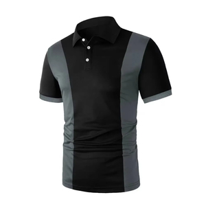 Camiseta de Verano para Hombre, de Color Sólido, Manga Corta, Cuello Camisero, Casual, con Media Cremallera, Camisetas Polo, Ropa para Hombre, Tallas Grandes, Servicio OEM - Product Image 3