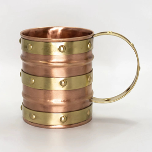 Verre à eau en cuivre à fond plat, style moderne, couleur unie, verre à eau en cuivre personnalisé, verre à eau en cuivre fabriqué en usine - Product Image 1