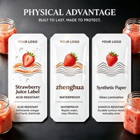 Étiquettes de boissons personnalisées, imperméables, brillantes, imprimées en offset, autocollantes et amovibles pour les boissons à bulles, le café, les jus