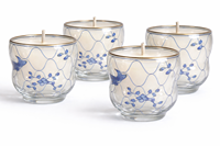 Bougie en pot parfumée moderne à motif bleu, en cire de paraffine et de soja, écologique, non toxique, pour salons, chambres, restaurants, Ramadan