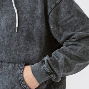 New Design <b>Men</b> Acid Wash Hoodie Heavyweight Cotton Relaxed Fit Vintage Streetwear OEM ODM Cotton French Terry Casual Hooded - Product Image 4