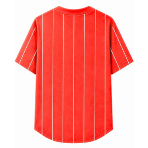 Delta |   Sigma |   Camiseta de béisbol a rayas rojas para mujer de Theta Sorority, camiseta informal con botones y manga corta, camiseta de moda para mujer - Product Image 2