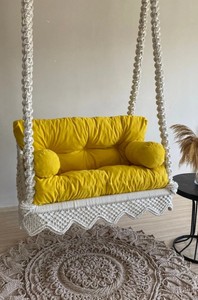 Silla Hamaca de Macramé, Columpio Grande de Macramé, Silla Hamaca Colgante de Algodón con Macramé - Product Image 3