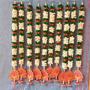 Guirlande de ficelle de jasmin de lotus, décor de fête de festival, suspension décorative, décoration extérieure d'intérieur, guirlande de mariage de fleur - Product Image 3